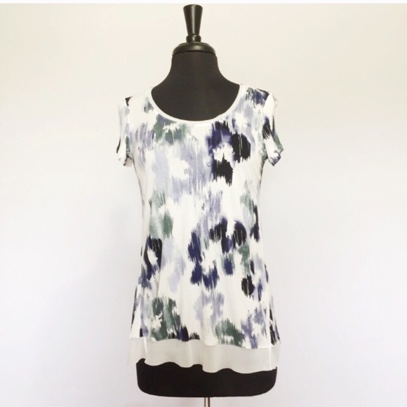 🍩Simply Vera Wang Top Sheer Hem - Picture 1 of 7